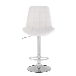 Barová židle PARIS na stříbrném talíři - bílá