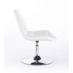 Kosmetická židle PARIS na kulaté podstavě bílá