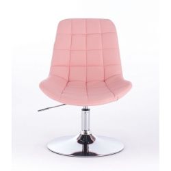 Kosmetická židle PARIS na kulaté podstavě růžová