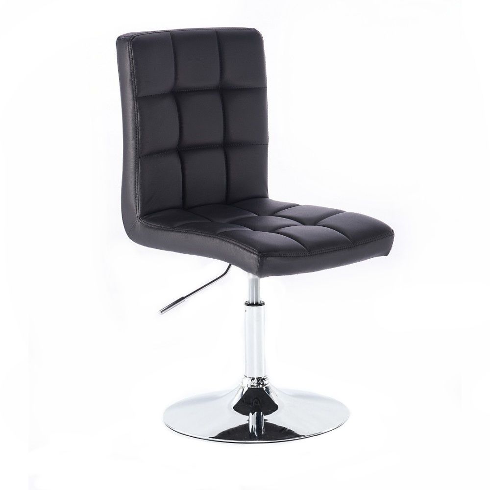 Kosmetická židle TOLEDO na stříbrné kulaté podstavě - černá