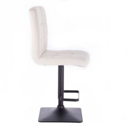 Barová židle TOLEDO na černé podstavě - bílá