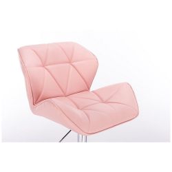 Kosmetická židle MILANO na černé kulaté podstavě - růžová