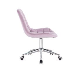 Kosmetická židle PARIS VELUR na stříbrné základně s koly - fialový vřes