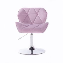 Kosmetická židle MILANO VELUR na stříbrném talíři - fialový vřes