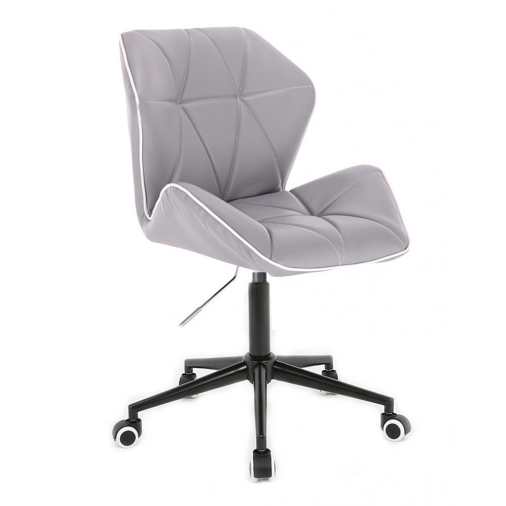 Kosmetická židle MILANO MAX na černé podstavě s kolečky - šedá