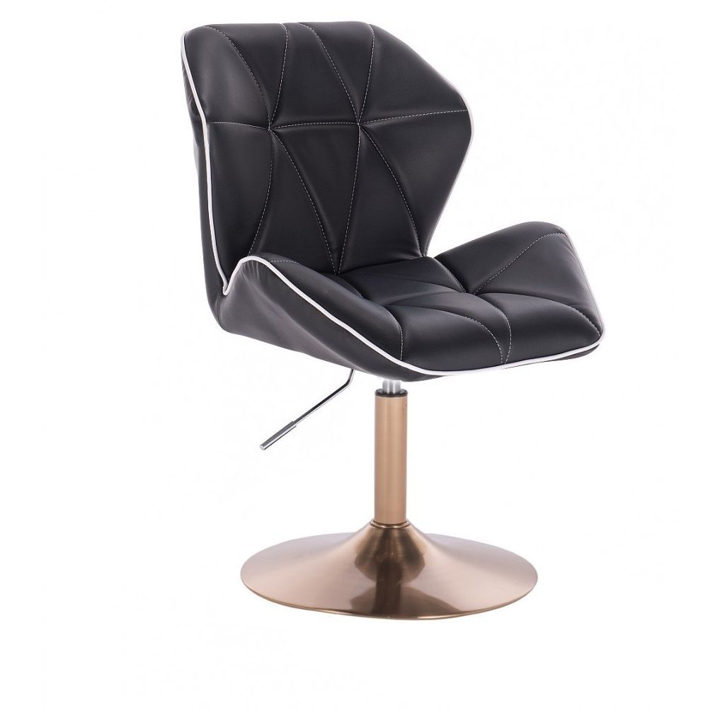 Kosmetická židle MILANO MAX na zlatém talíři - černá