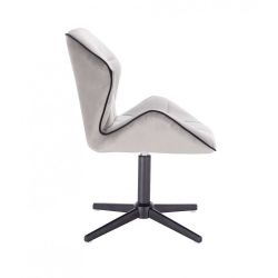 Kosmetická židle MILANO MAX VELUR na černém kříži - šedá