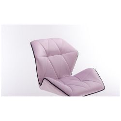 Kosmetická židle MILANO MAX VELUR na stříbrném kříži - fialový vřes