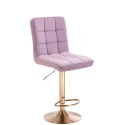 Barová židle TOLEDO VELUR na zlatém talíři - fialový vřes