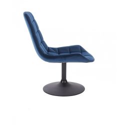 Kosmetická židle PARIS VELUR na černém talíři - modrá
