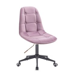 Kosmetická židle SAMSON VELUR na černé podstavě s kolečky - fialový vřes