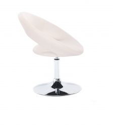 Kosmetická židle NAPOLI na stříbrném talíři - bílá