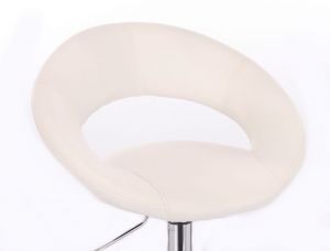 Kosmetická židle NAPOLI na stříbrném talíři - bílá
