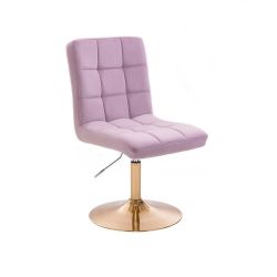 Kosmetická židle TOLEDO VELUR na zlatém talíři - fialový vřes