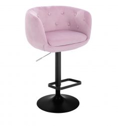 Barová židle MONTANA  VELUR na černém talíři - fialový vřes