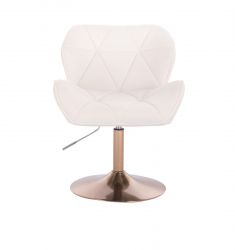Kosmetická židle MILANO VELUR na zlatém talíři - bílá