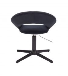 Kosmetická židle NAPOLI VELUR na černém kříži - černá