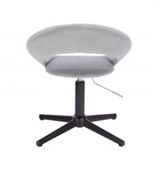 Kosmetická židle NAPOLI VELUR na černém kříži - světle šedá