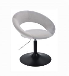 Kosmetická židle NAPOLI VELUR na černém talíři - světle šedá