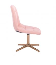 Kosmetická židle SAMSON na zlatém kříži - růžová