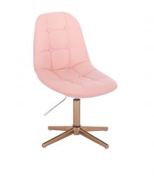 Kosmetická židle SAMSON na zlatém kříži - růžová