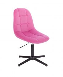 Kosmetická židle SAMSON VELUR na černém kříži - růžová