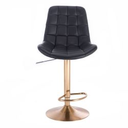 Barová židle PARIS na zlatém talíři  - černá