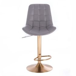 Barová židle PARIS na zlatém talíři  - šedá
