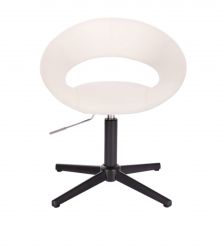 Kosmetická židle NAPOLI na černém kříži - bílá