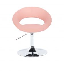 Kosmetická židle NAPOLI na stříbrném talíři  - růžová