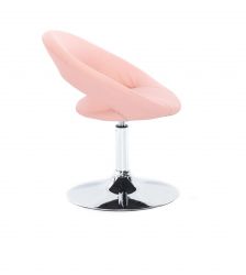 Kosmetická židle NAPOLI na stříbrném talíři  - růžová