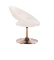 Kosmetická židle NAPOLI na zlatém talíři - bílá