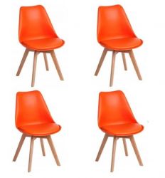 Jídelní židle  Bali - oranžová - SET 4 ks