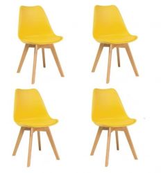 Jídelní židle  Bali - žlutá - SET 4 ks