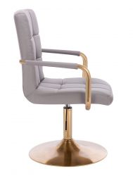 Kosmetická židle VERONA GOLD na zlatém talíři - šedá