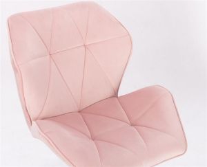 Kosmetická židle MILANO MAX VELUR na zlatém kříži - světle růžová