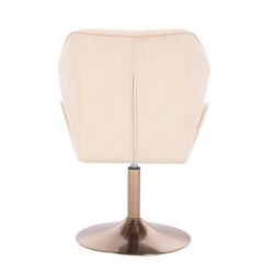Kosmetická židle MILANO MAX VELUR na zlatém talíři - krémová