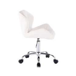Kosmetická židle MILANO na podstavě s kolečky bílá
