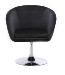 Kosmetická židle VENICE VELUR na stříbrném talíři - černá