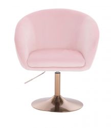 Kosmetická židle VENICE VELUR na zlatém talíři - růžová